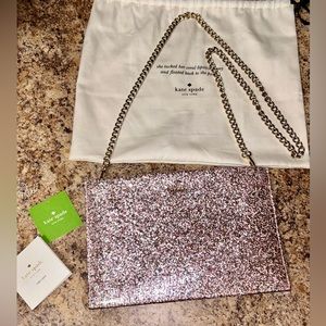 NWOT Kate Spade Wedding Belles glitterbug crossbody/clutch